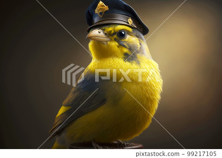 portrait of canary as a policeman, generative ai 99217105
