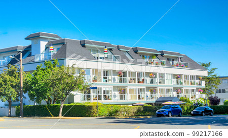 Street view with nice residential building in Victoria, British Columbia Street view with nice residential building in Victoria, British Columbia 99217166