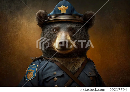 portrait of bear as a policeman, generative ai portrait of bear as a policeman, generative ai 99217794