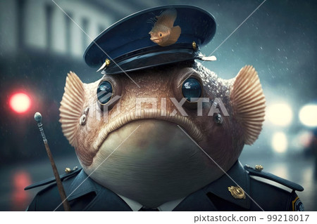 portrait of anglerfish as a policeman, generative ai portrait of anglerfish as a policeman, generative ai 99218017