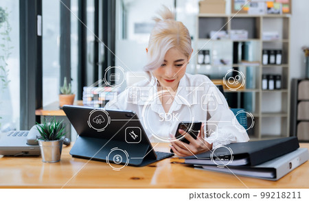 SDK Software development kit programming language technology concept, Person typing laptop computer and tablet with SDK icon on virtual screen. in office.. SDK Software development kit programming language technology concept, Person typing laptop computer and tablet with SDK icon on virtual screen. in office.. 99218211