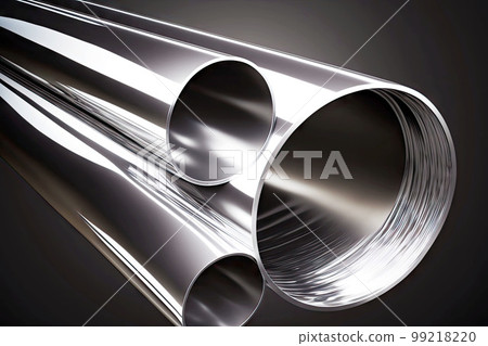 large metal pipes with aluminum foil for use in food industry, generative ai 99218220