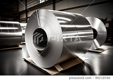 large sheets of aluminum rolls prepared for further production in aluminum industry, generative ai large sheets of aluminum rolls prepared for further production in aluminum industry, generative ai 99218580