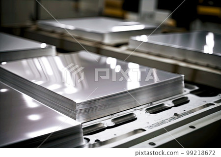 aluminum sheets and wafers produced in factory of aluminum industry, generative ai aluminum sheets and wafers produced in factory of aluminum industry, generative ai 99218672