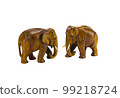 Wooden carving elephant  isolated over white background 99218724