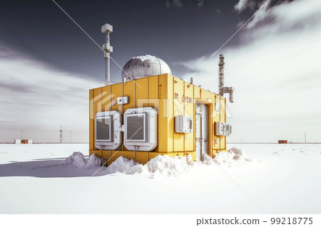 equipment and workshop of aluminum industry on snow-covered field, generative ai equipment and workshop of aluminum industry on snow-covered field, generative ai 99218775