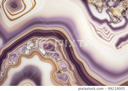 Subtle soft brown and purple onyx gemstone texture. Generative AI illustration 99219005