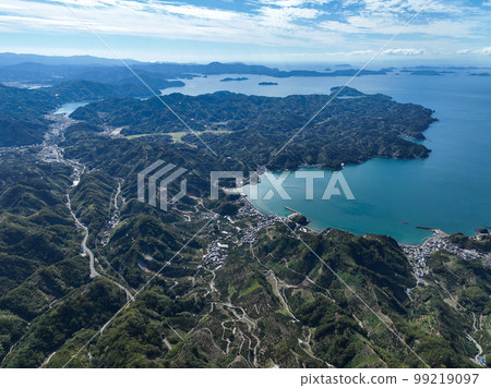 Uwajima City, Ehime Prefecture, view from the summit of Mt. Takamori Uwajima City, Ehime Prefecture, view from the summit of Mt. Takamori 99219097