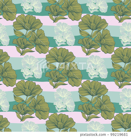 Delicate floral line seamless pattern. Vintage flower background. Delicate floral line seamless pattern. Vintage flower background. 99219681