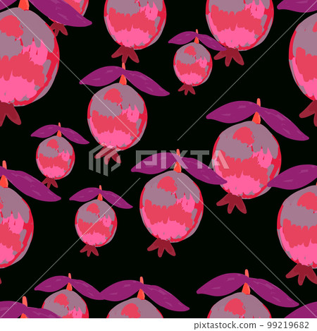 Hand drawn pomegranate fruit seamless pattern. Botanical fruits wallpaper. Hand drawn pomegranate fruit seamless pattern. Botanical fruits wallpaper. 99219682