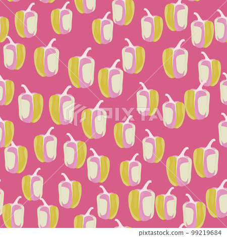 Simple bell pepper seamless pattern. Bulgarian pepper wallpaper. Simple bell pepper seamless pattern. Bulgarian pepper wallpaper. 99219684