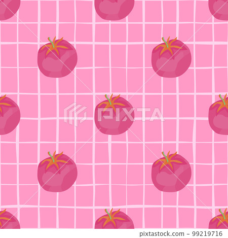 Seamless pattern with tomato. Organic vegetable wallpaper. Seamless pattern with tomato. Organic vegetable wallpaper. 99219716