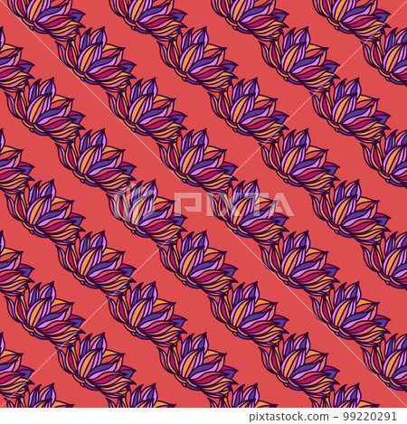 Stylish lotus flowers seamless pattern. Seamless decorative floral ornament. 99220291