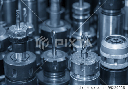 Close-up scene the rough cutting tools for CNC milling machine. Close-up scene the rough cutting tools for CNC milling machine. 99220638