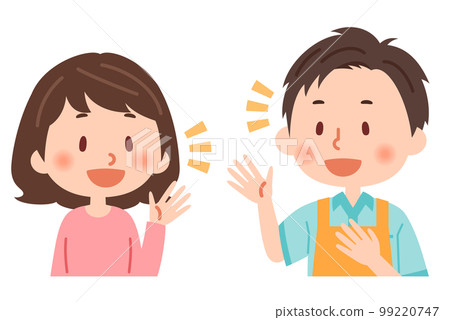 幫手與用戶微笑交談 幫手與用戶微笑交談 99220747