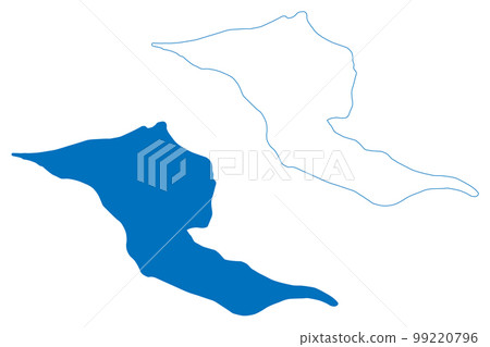 Lake Suraj Tal (Republic of India) map vector illustration, scribble sketch Tso Kamtsi or Surya Tal map 99220796