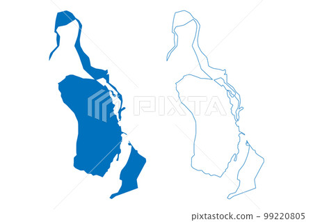 Lake Zarivar (Islamic Republic of Iran, Persia) map vector illustration, scribble sketch Zrewar or Zrebar map 99220805
