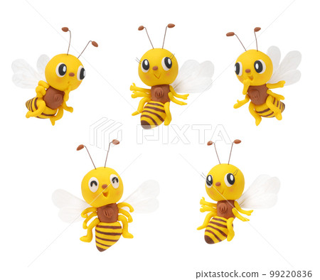 Cute bee character made of clay 99220836