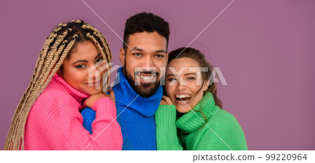 Portrait of group of multiethnic friends, concept of diversity and friendship. Portrait of group of multiethnic friends, concept of diversity and friendship. 99220964