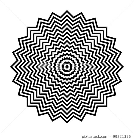 Abstract Geometric Circle Zig Zag Lines Pattern. Vector Art. 99221356