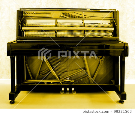 Details of piano mechanism gavel - string, pins and hammers Details of piano mechanism gavel - string, pins and hammers 99221563