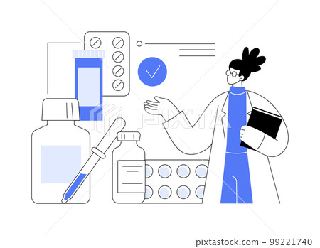 Biopharmacology products abstract concept vector illustration. Biopharmacology products abstract concept vector illustration. 99221740