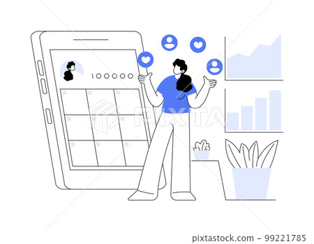 Attracting followers abstract concept vector illustration. 99221785