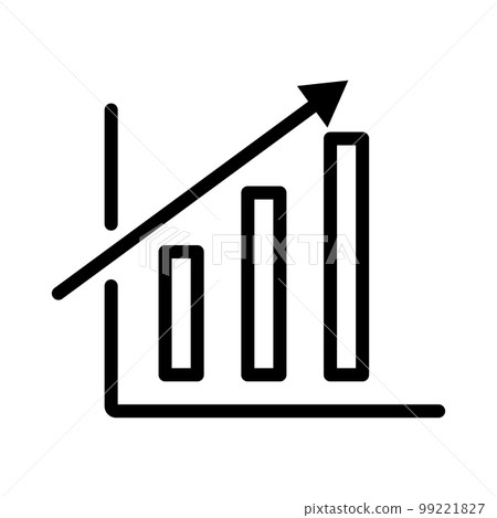 一個簡單的條形圖。統計和增長。向量。 99221827