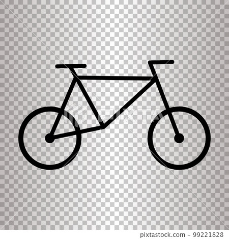 簡單的城市循環自行車圖標。停車標誌和騎自行車。向量。 99221828