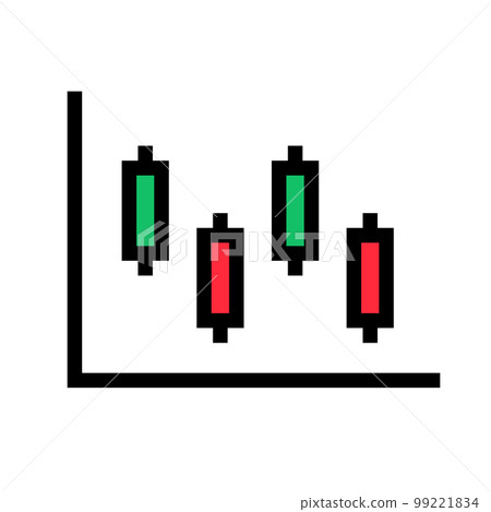 Candlestick chart icon in flat design. stock prices and exchange rates. Market volatility. vector. Candlestick chart icon in flat design. stock prices and exchange rates. Market volatility. vector. 99221834
