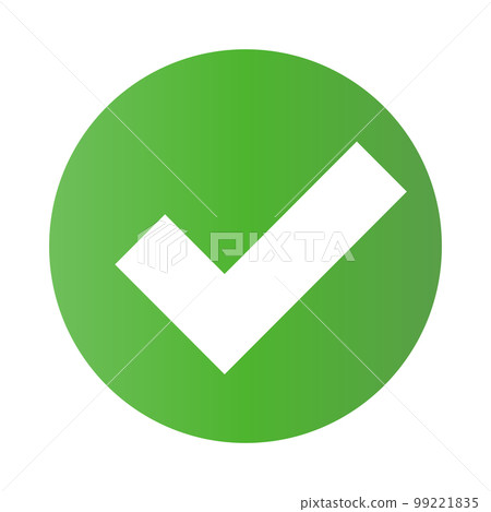 Green gradient checkbox icon. authentication or authorization. vector. 99221835