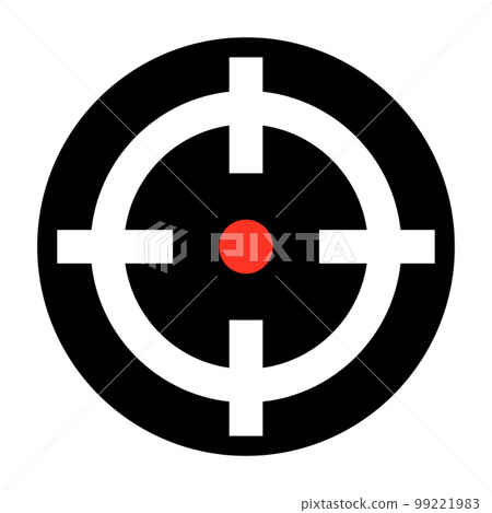 現代槍瞄準具圖標。目標圖標。向量。 99221983