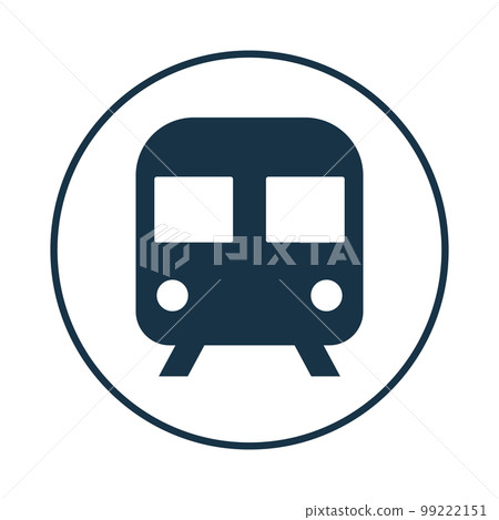Round train silhouette icon. railroad. vector. 99222151
