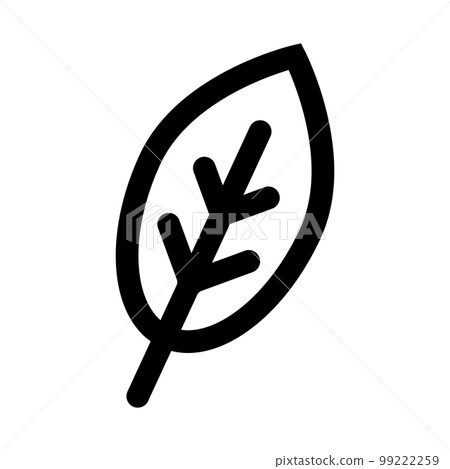 簡單的葉子輪廓圖標。向量。 99222259