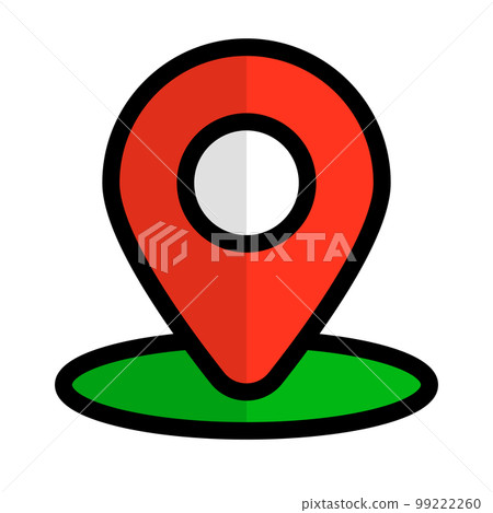 在平面設計中的地圖圖釘圖標。旅行目的地。向量。-插圖素材 [99222260] - PIXTA圖庫