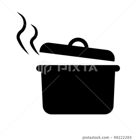 Pot and steam silhouette icon. vector. Pot and steam silhouette icon. vector. 99222265