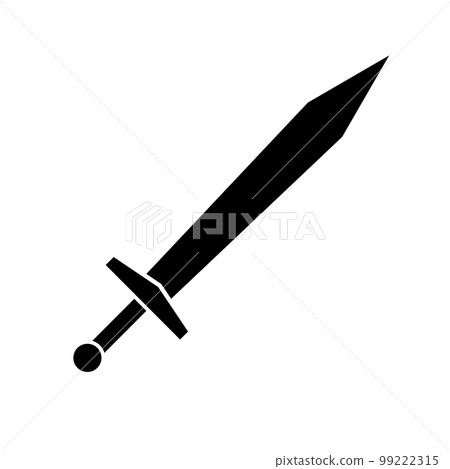 Sword silhouette icon. weapon. game item. vector. 99222315