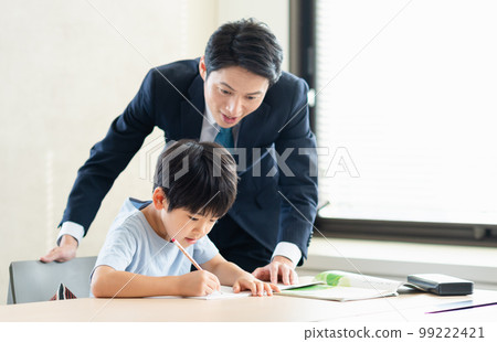 Boy studying at a cram school Boy studying at a cram school 99222421