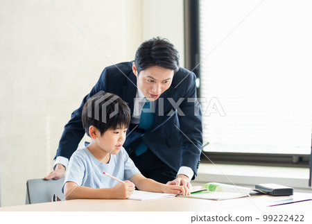 Boy studying at a cram school 99222422