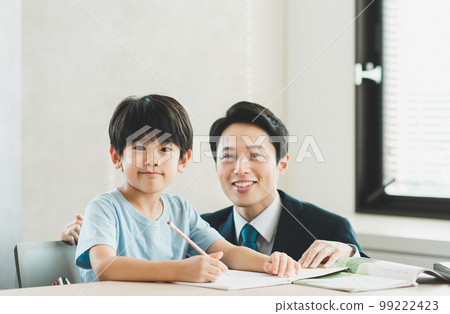 Boy studying at a cram school 99222423
