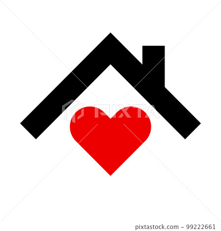 Roof and heart icon. vector. 99222661