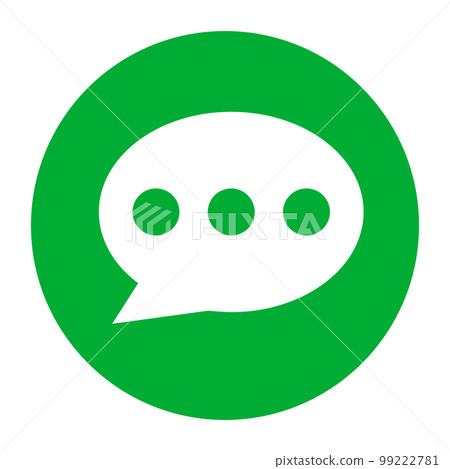 圓形綠色消息圖標。談話圖標。向量。 99222781