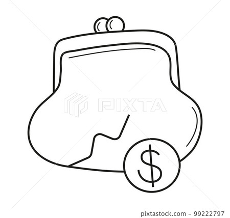 Financial crisis icon in line style. Wallet without money. Broken wallet icon for logo, web, app, UI. Bankrupt, poverty 99222797