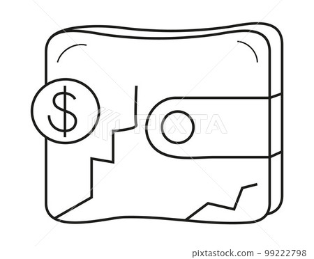 Financial crisis icon in line style. Wallet without money. Broken wallet icon for logo, web, app, UI. Bankrupt, poverty Financial crisis icon in line style. Wallet without money. Broken wallet icon for logo, web, app, UI. Bankrupt, poverty 99222798