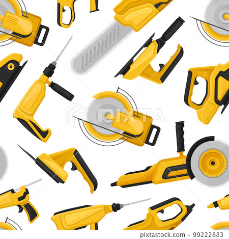 Power Tools Seamless Pattern Design with Building Instrument Vector Template Power Tools Seamless Pattern Design with Building Instrument Vector Template 99222883