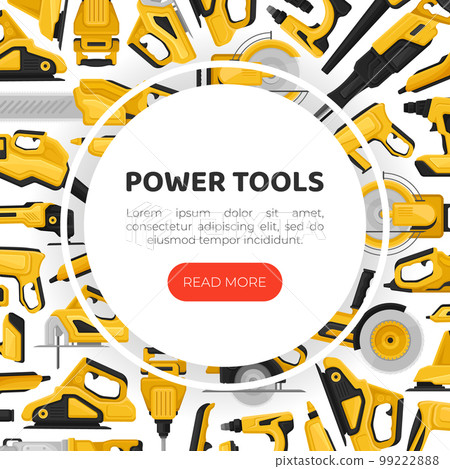 Power Tools Banner Design with Building Instrument Vector Template Power Tools Banner Design with Building Instrument Vector Template 99222888
