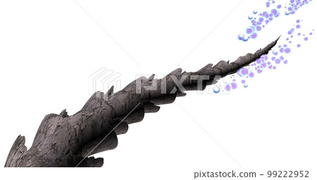 Hair treatment. 3d illustration showing damaged hair with open cuticles and drops of hair care cosmetics products. Hair treatment. 3d illustration showing damaged hair with open cuticles and drops of hair care cosmetics products. 99222952