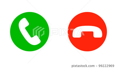 Incoming call button and reject call button icon set. vector. 99222969