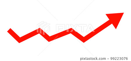 Flat to rising arrow chart icon. vector. 99223076