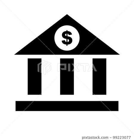 外國銀行剪影圖標。向量。 99223077